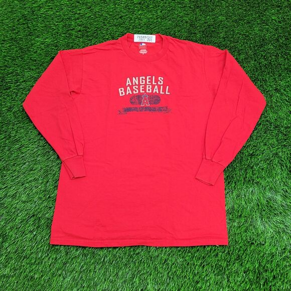 LA Angels Shirt S/M 20x27 Spellout Red - Picture 1 of 13